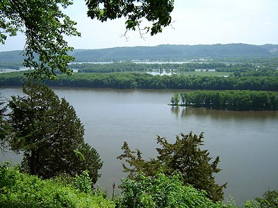 View of The Mississippi River, from Effigy Mounds National Monument