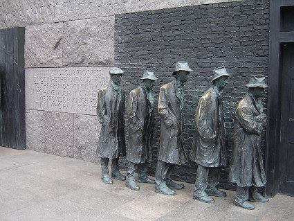 Depiction of the poor at the FDR Memorial
